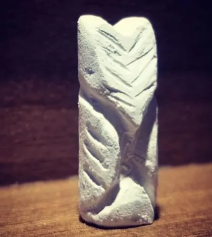 Art can be made from anything. This is a miniature sculpture with detailed carvings, made from a simple piece of chalk. It’s a fun exercise in patience and precision.