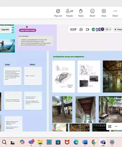 A look at the digital collaboration board used in our virtual workshop. We use tools like Miro to facilitate brainstorming and co-creation, allowing international teams to work together seamlessly on design challenges.