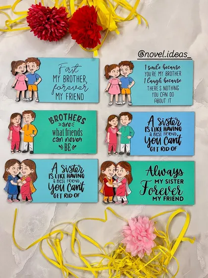 Another view of the colorful and fun Raksha Bandhan magnets, perfect for gifting.