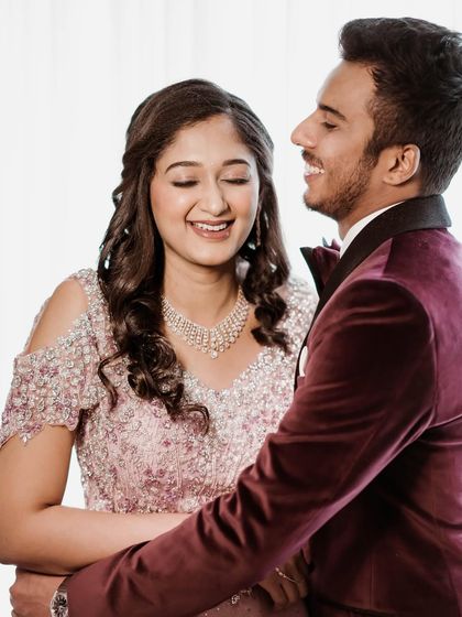 A beautiful, candid moment from Surabhi's engagement. The natural makeup look I created for her looks stunning.