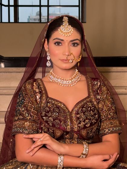 A direct portrait of the bride. Her skin looks luminous and healthy, which is the hallmark of my bridal makeup style.