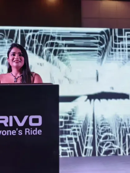 A smile from the podium at the Warivo product launch. A positive and energetic host is key to creating a positive perception of your new product.