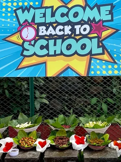 The 'Welcome Back to School' sign for my nostalgic candy counter. This fun and colourful setup is designed to bring out the inner child in every guest.