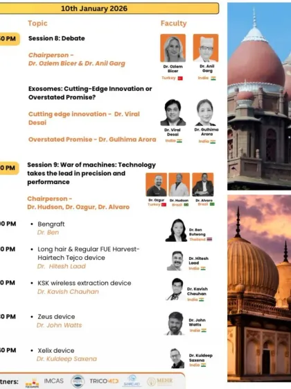 This schedule from the FUE Asia workshop shows my participation in a debate on exosomes, discussing whether they are a cutting-edge innovation or an overstated promise. Engaging in such debates is crucial for advancing our scientific understanding.