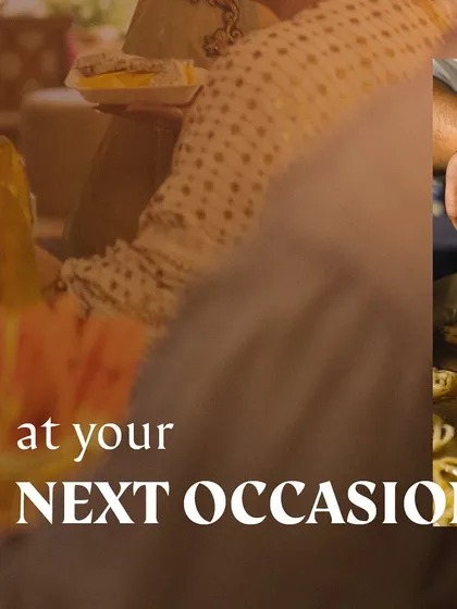 A collage graphic inviting guests to experience an exquisite array of global cuisines.