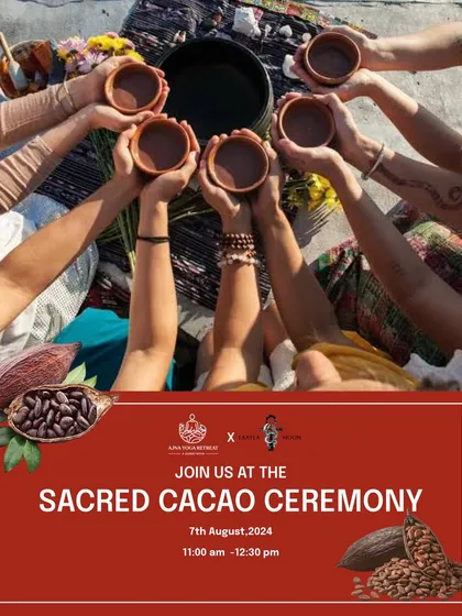 In special ceremonies, we use sacred tools like Cacao to open the heart. Gathering in a circle like this creates a powerful, shared energy, allowing for deep connection and emotional release.