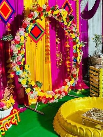 Shanaya Decorations - All-Inclusive Ceremony Packages (Haldi & Mehendi) Haldi Ceremony Backdrops photo 18