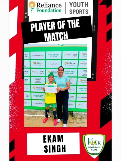 We are incredibly proud of our players' achievements. Here is our prodigy, Ekam Singh, after being named Player of the Match in the Under 9 category at the Reliance Foundation Youth League. This is a testament to the hard work and competitive spirit we foster at our club.