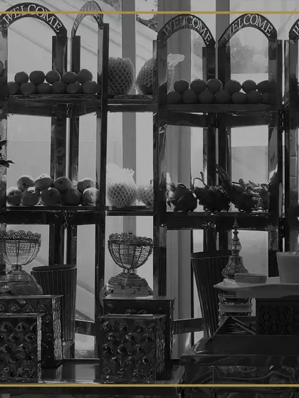 A multi-tiered fruit display, demonstrating our commitment to creating setups that are grand in scale and visually impressive.