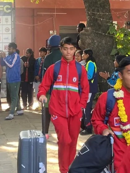 Our heroes return. The U15 players receive a traditional welcome back at the academy, celebrated for their achievements and the pride they brought to Sudeva in Germany.