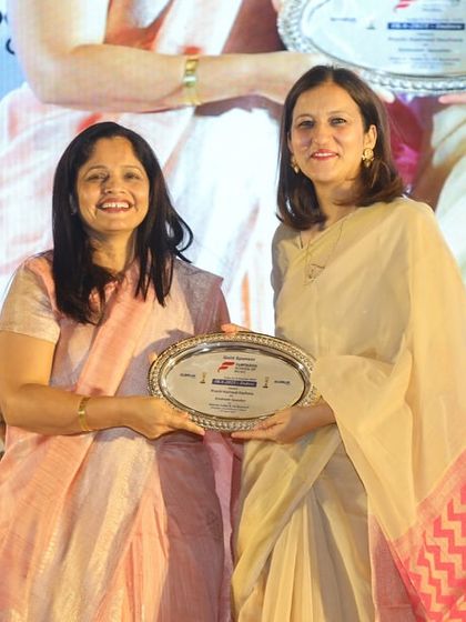 Receiving an award at the Eldrok Indore Summit. I am proud to advocate for performing arts and contribute to the journey of shaping young minds.