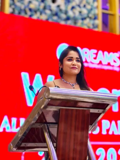 Another shot from the podium at the RP Group dealer meet, highlighting my role in guiding the evening's proceedings.