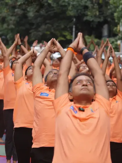 This is the energy of our community coming together. A moment from our International Yoga Day celebration, where hundreds of us practiced in unison, sharing our collective intention for peace and well-being.