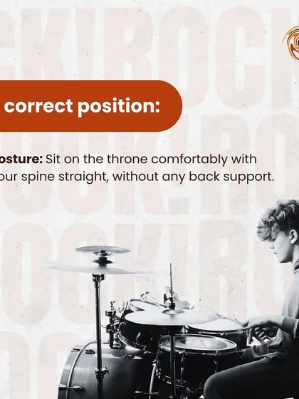 Correct posture is key to drumming. This graphic shows how to sit at your drum throne correctly to play with power and avoid injury.