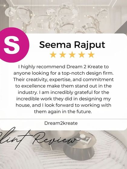 Seema, thank you for your strong recommendation. I'm grateful for the opportunity to have designed your house and look forward to any future collaborations.