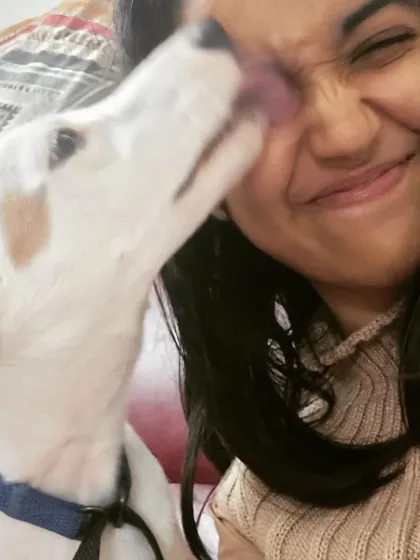 Getting selfies with a puppy is a lesson in patience and a whole lot of kisses. Working with puppies is about embracing their playful energy while gently guiding them on how to interact appropriately.
