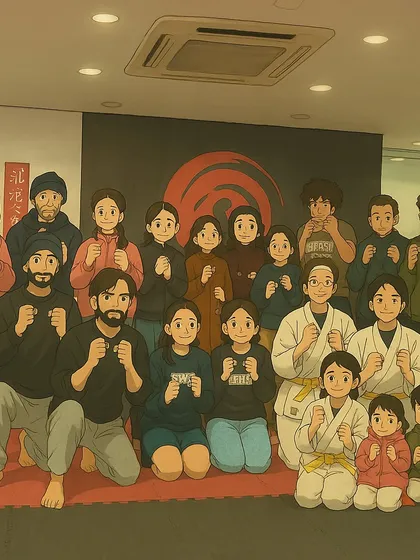 We tried the anime filter trend too. A fun, stylized version of our classic group photo, showing our playful side.