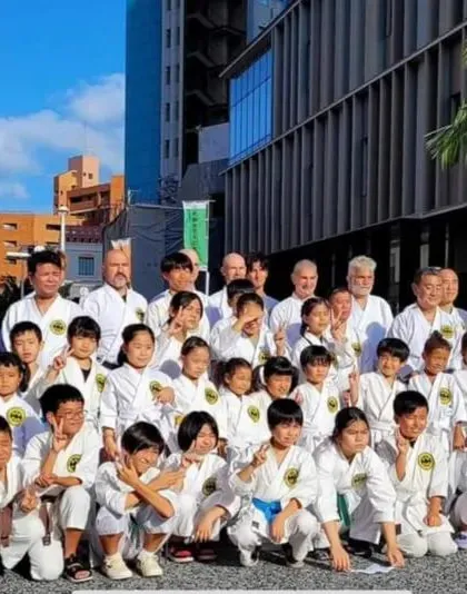 This is our Seibukan demonstration group on Karate Day in Okinawa. Training with us connects you to a dedicated international community, united by a shared respect for this martial art and its origins.