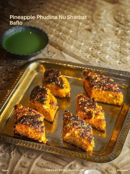 Pineapple-Phudina Nu Sharbat Baflo, a unique and flavorful dish from our Gujarati food festival.