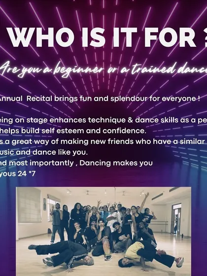 Our annual recital is for everyone, from absolute beginners to trained dancers. We believe performing on stage is the best way to build confidence, make new friends, and experience the joy of dance.
