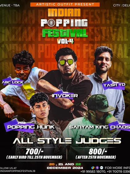 Part of the All-Style judging panel for the Indian Popping Festival. Judging alongside such a talented lineup pushes me to be at my sharpest.