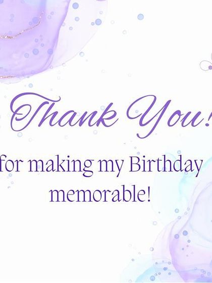 A simple and elegant thank you card to match the butterfly theme of the birthday hampers.