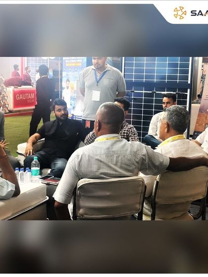 Our team engaging with industry experts at the Bharat Solar Expo in Jodhpur, a major market for solar energy in India.