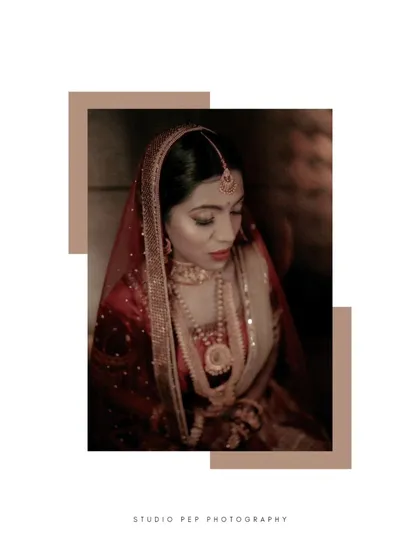An artistic, framed portrait of Alka, her gaze soft and her pose graceful, creating a timeless and elegant image.