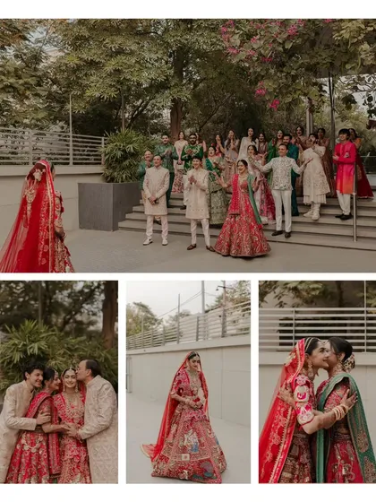 A collage of the emotional 'vidaai' or farewell ceremony. I ensure that even this poignant part of the wedding is handled with grace, capturing the bittersweet moments with family.