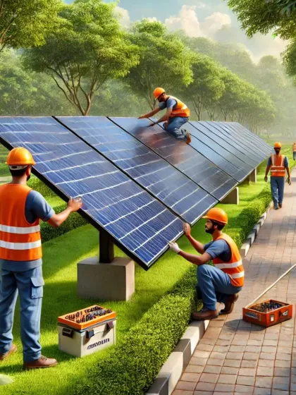 Solar power is perfect for public parks. This installation provides energy for lighting and other facilities, making our green spaces even greener.