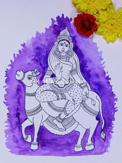 A duplicate image of my drawing of Devi Kalaratri. This piece is part of my nine-part series exploring the different forms of the goddess during Navaratri.
