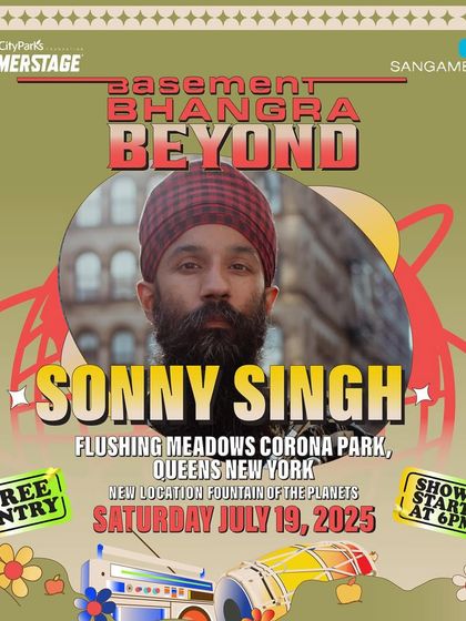 A poster for artist Sonny Singh. These promotional materials are a key part of my curation service, helping to build hype for each performer on the bill.