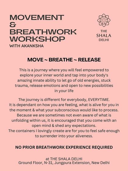 An informational poster for our Sacred Breathwork Workshop, explaining how the journey empowers you to release old energies and tap into your body's innate ability to heal.