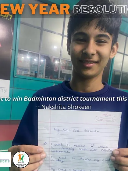 Goal setting is the first step towards achieving greatness. Our player Nakshita Shokeen has set her sights on winning the district tournament this year, and we will be there to help her achieve it.