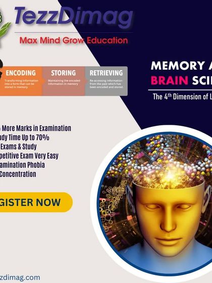 An infographic detailing the benefits of our Memory and Brain Science program, which helps students score better, reduce study time, and remove exam phobia.