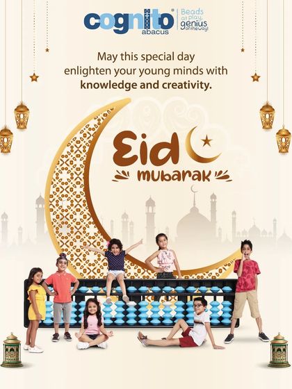 Wishing our community a happy Eid. This graphic, featuring children playing on a giant abacus, symbolizes our belief in making learning a joyful and inclusive celebration.