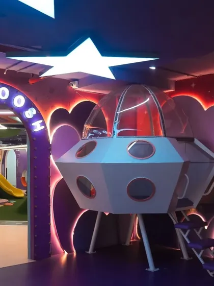 3, 2, 1, blast off. Our life-sized spaceship at the entrance teleports kids into a world of intergalactic adventure, sparking their curiosity about the cosmos.