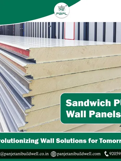 A large stack of our sandwich PUF wall panels, ready for shipment. We are revolutionizing wall solutions for tomorrow by providing high-quality, durable, and efficient panels across India.