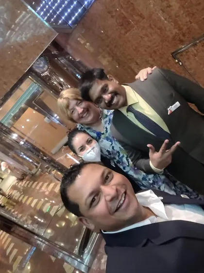 A happy selfie with some of the guests on the cruise. Making these connections is what it's all about.