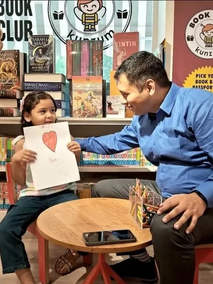 Another heartwarming moment captured at our art corner. We provide the space and materials for families to unwind and make something special.