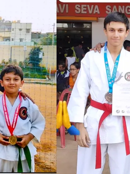 This shows the long-term journey of a student, my son, from his early days as a young champion to a senior karateka. We are committed to developing athletes throughout their martial arts careers.