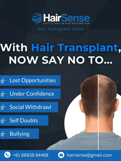 Hair loss can affect more than just your appearance. We help you say no to lost opportunities, self-doubt, and social withdrawal by providing effective hair transplant solutions that restore not just your hair, but your confidence to face the world.