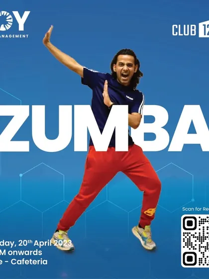 An announcement poster for a Zumba session at Club 125 in Noida. I love taking my classes to new places and meeting new people.