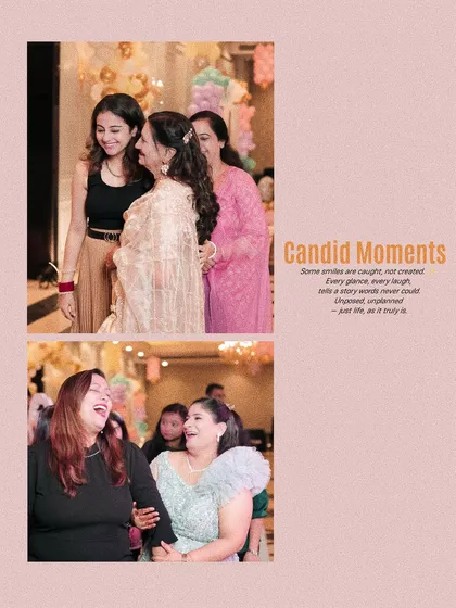 The unposed, genuine laughter and smiles between guests are some of the best moments to capture at a party. This collage celebrates those candid interactions.