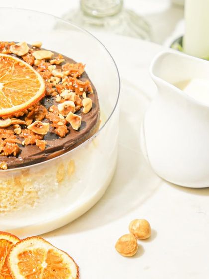 A closer look at the Orange Infused Caramel & Chocolate Tres Leches, a truly unique and flavourful dessert.