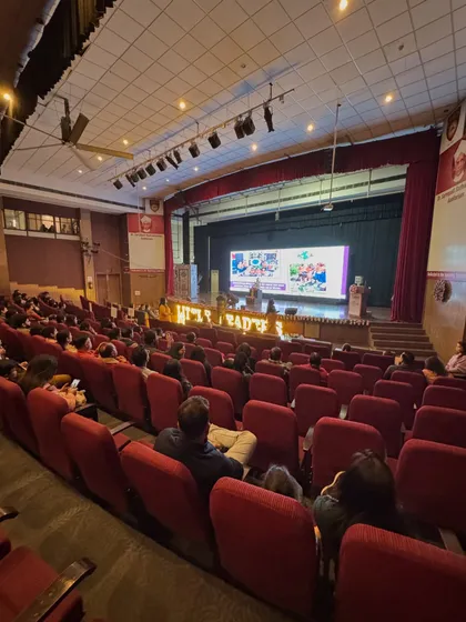 A wide shot of the auditorium during the annual day event. We handle choreography for schools of all sizes, ensuring a professional and well-organized show.