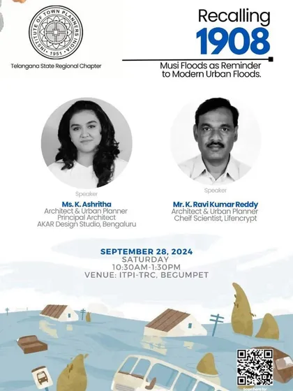 As recognized experts in our field, we were honored to speak at a workshop by the Institute of Town Planners. We shared our insights on how historical events like the Musi Floods can inform modern urban planning for more resilient cities.