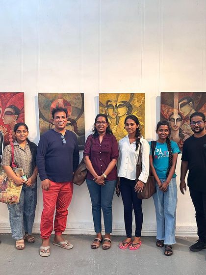 Posing with a group of visitors on the 4th day of our international exhibition in Colombo.