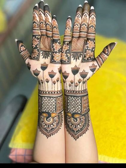 A unique design with lotus flowers and peacocks.