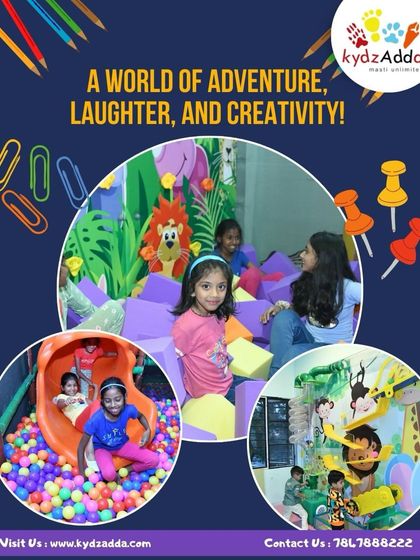 A world of adventure, laughter, and creativity awaits your child. This collage shows just a few of the happy moments happening every day at Kydzadda.